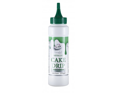 
              Глазур шоколадна (обтікаюча) зелений металік Cake Drip 250 грамів Dr.Gusto              