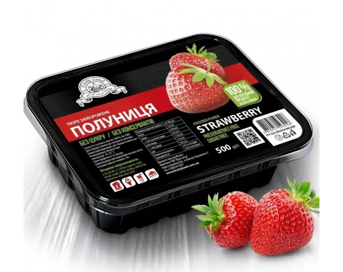 Полуниця пюре Fruityland заморожене без цукру, 500 г