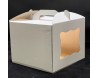 Коробка для торта картон з прозорим віконечком 250*250*200