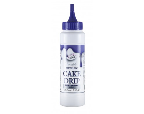 
              Глазур шоколадна (обтікаюча) фіолетовий металік Cake Drip 250 грамів Dr.Gusto              