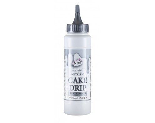 Глазур шоколадна (обтікаюча) срібло металік Cake Drip 250 грамів Dr.Gusto